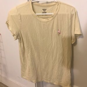 Yellow T-shirt with flamingo
